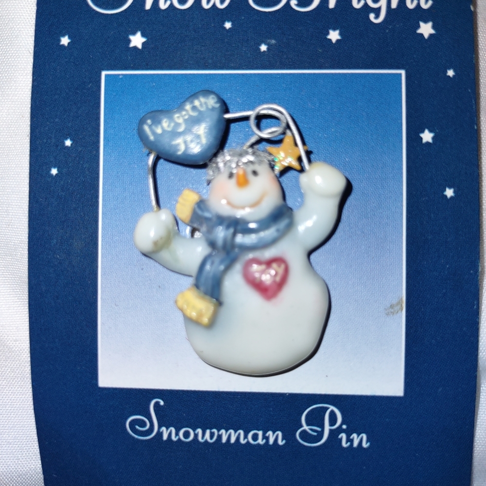 Snowman Pin Vintage Lapel Brooche Retro Novelty Holiday Christmas Casual Party
